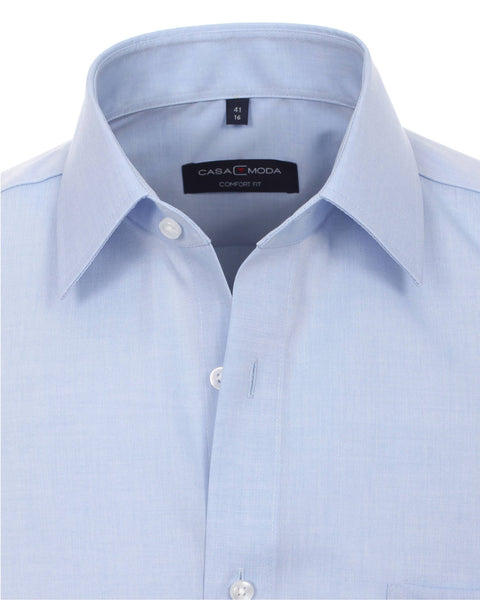 Casa Moda Heren Overhemd Blauw Poplin Comfort Fit ML7 Zoom/Boord