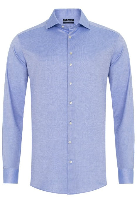 Sleeve7 Heren Overhemd Lichtblauw Widespread Royal Oxford Modern Fit