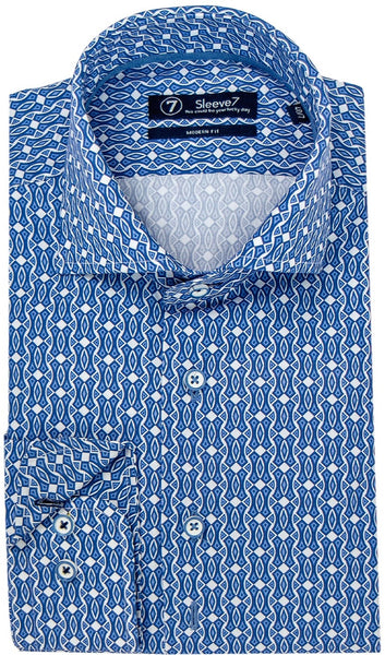Sleeve7 Heren Overhemd Art Blauw Streep Diagonaal