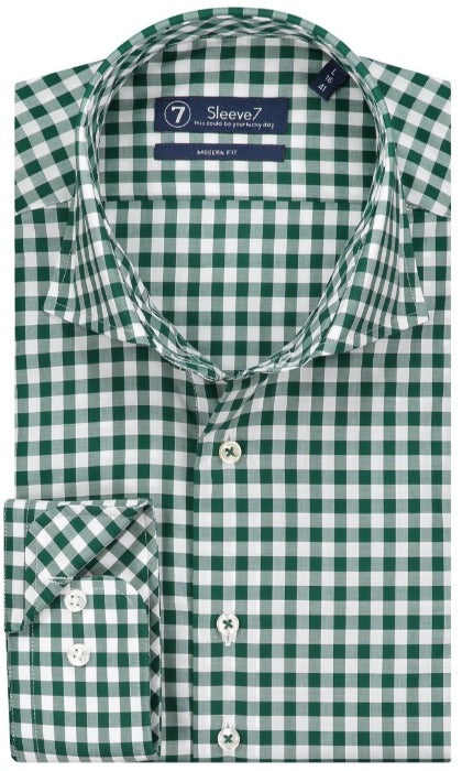 Panter behandeling Catastrofaal Groen geruit poplin overhemd met mouwlengte 7 - Sleeve7 – CJE Fashion
