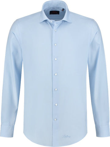 Liefling Heren Overhemd Lichtblauw Poplin Cutaway Tailored Fit