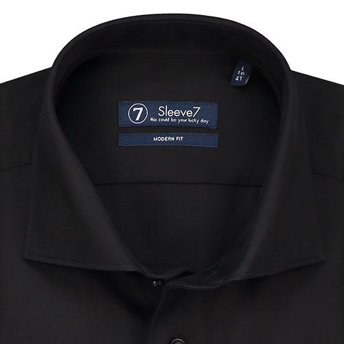 Sleeve7 Heren Overhemd Zwart Royal Twill