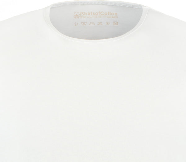 ShirtsofCotton Heren T-shirt Wit 100% Organisch Katoen Ronde Hals 2-Pack