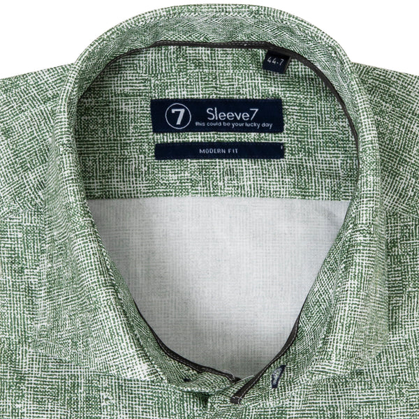 Sleeve7 Heren Overhemd Groen Spetter Print Modern Fit