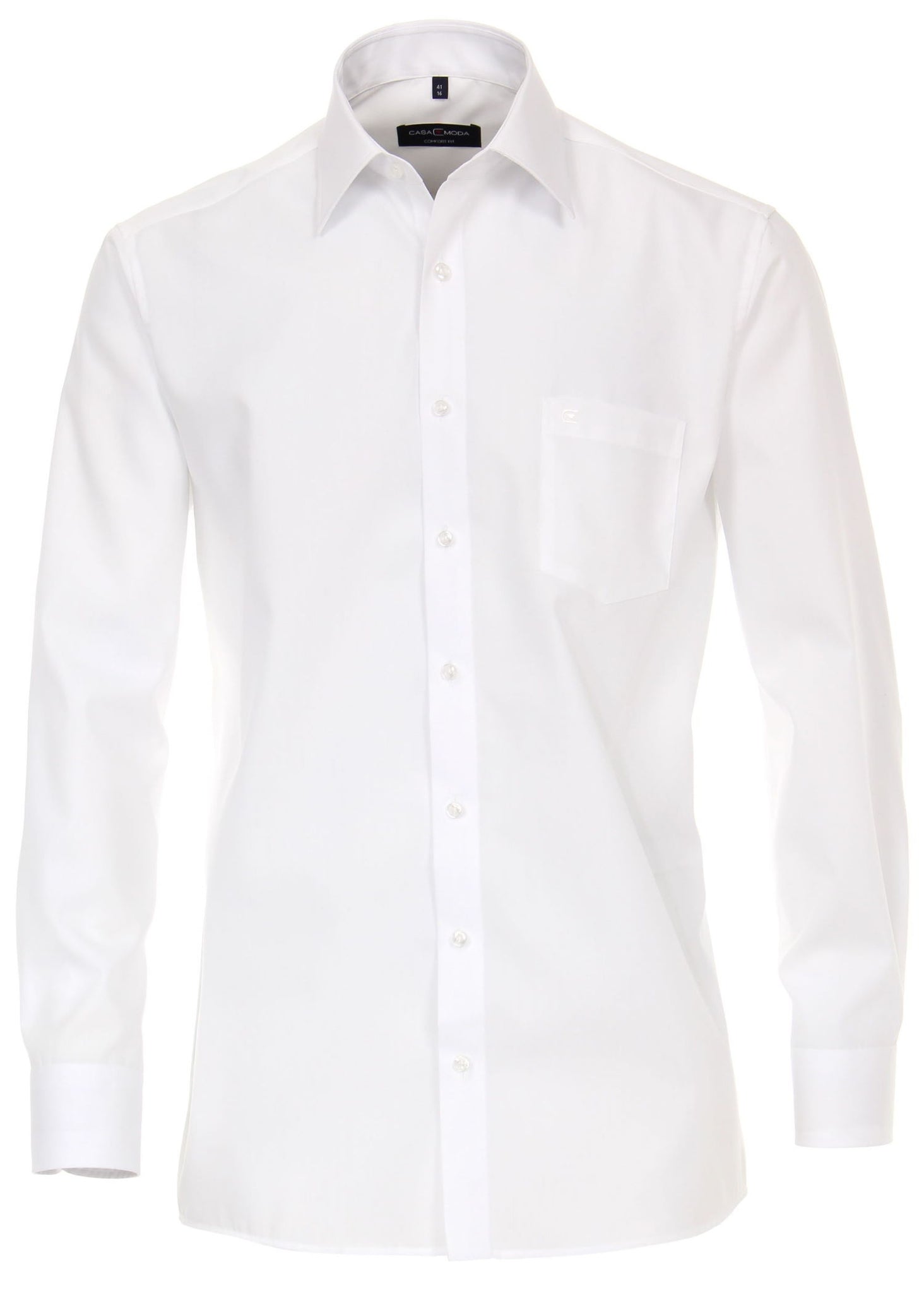Casa Moda Heren Overhemd Wit Poplin Comfort Fit ML7