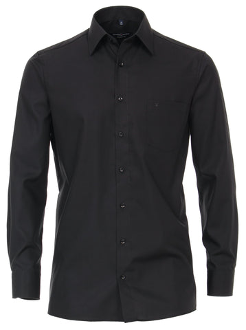 Casa Moda Heren Overhemd Zwart Poplin Comfort Fit ML7