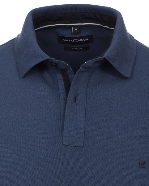 Casa Moda Heren Polo Shirt Navy Blauw Casual Fit