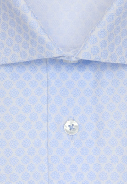 Seidensticker Heren Overhemd Blauw Print Dobby Slim Fit ML7 Extra Lang Zoom