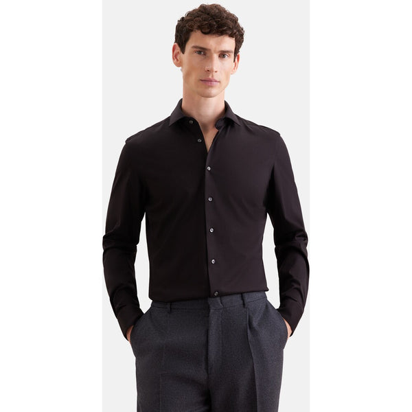 Seidensticker Heren Overhemd Zwart Jersey Slim Fit ML7 Extra Lang