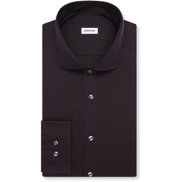Seidensticker Heren Overhemd Zwart Jersey Slim Fit ML7 Extra Lang