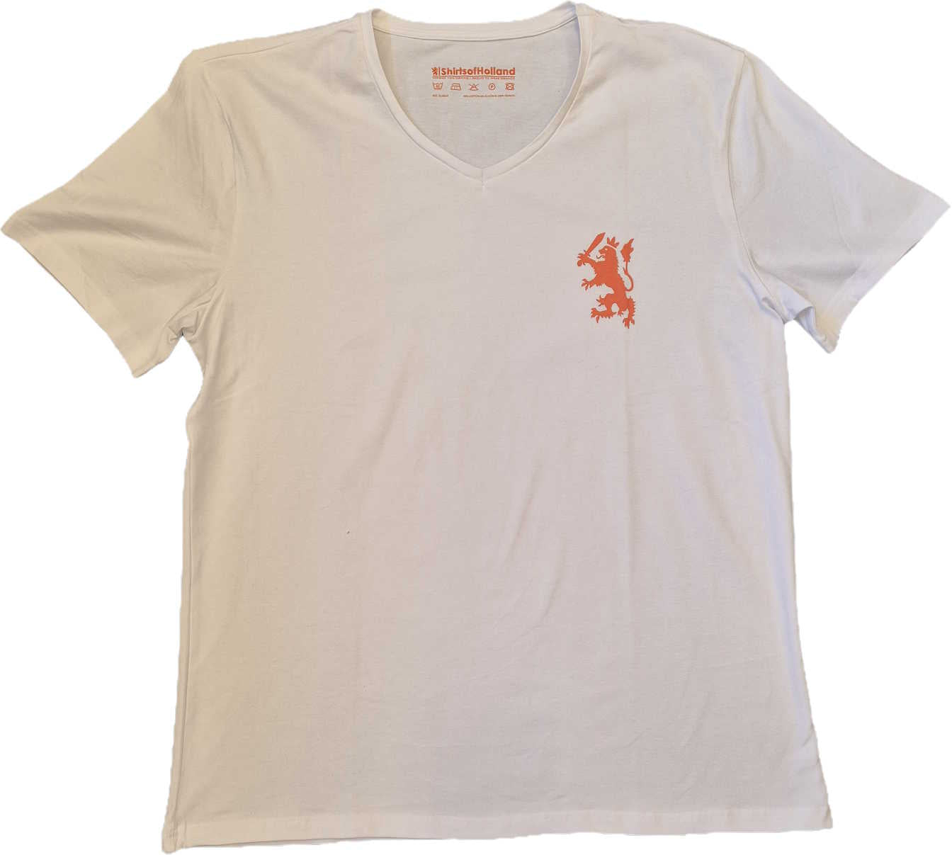 ShirtsofHolland T-shirt Wit Met Oranje Leeuw