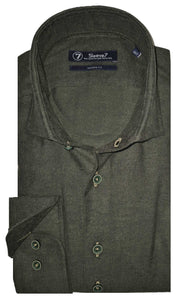 Sleeve7 Heren Overhemd Army Groen Flanel Modern Fit