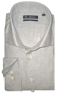 Sleeve7 Heren Overhemd Lichtgrijs Flanel Modern Fit