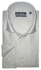 Sleeve7 Heren Overhemd Wit Blauw Streep Heavy Oxford Modern Fit