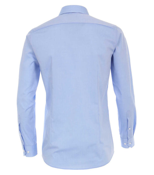 Venti Heren Overhemd Blauw Poplin Body Fit ML7