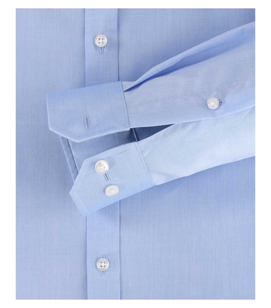 Venti Heren Overhemd Blauw Poplin Body Fit ML7