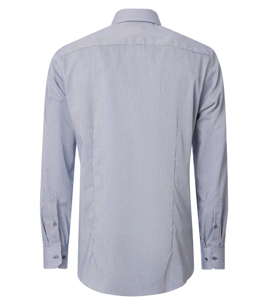 Venti Heren Overhemd Blauw Streep Contrast Modern Fit Button Down ML7 Achterkant