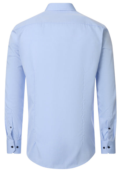 Venti Heren Overhemd Blauw met Zwart Contrast Modern Fit ML7 Achterkant