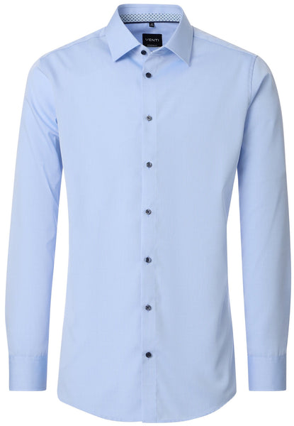 Venti Heren Overhemd Blauw met Zwart Contrast Modern Fit ML7