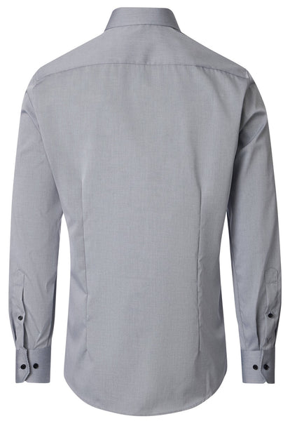 Venti Heren Overhemd Grijs met Zwart Contrast Modern Fit ML7 Achterkant