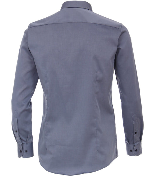 Venti Heren Overhemd Grijs Twill Modern Fit Mouwlengte 69 cm
