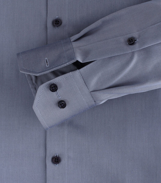 Venti Heren Overhemd Grijs Twill Modern Fit Mouwlengte 69 cm