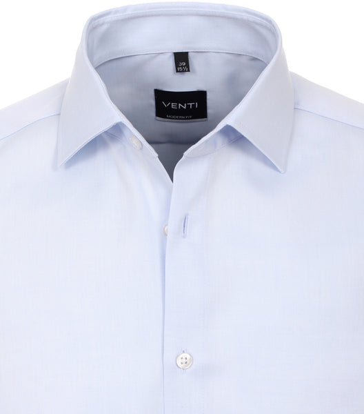 Venti Heren Overhemd Lichtblauw Twill Modern Fit Mouwlengte 69 cm