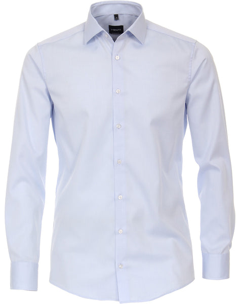 Venti Heren Overhemd Lichtblauw Twill Modern Fit Mouwlengte 69 cm
