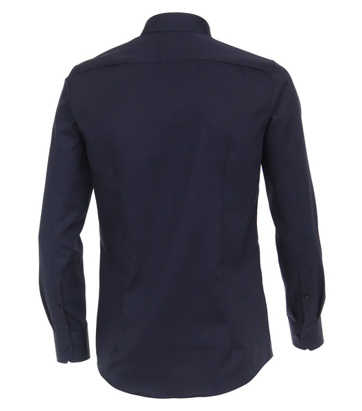 Venti Heren Overhemd Navy Blauw Twill Modern Fit Mouwlengte 69 cm