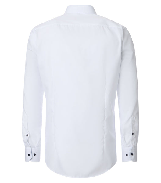 Venti Heren Overhemd Wit met Blauw Contrast Modern Fit ML7 Achterkant