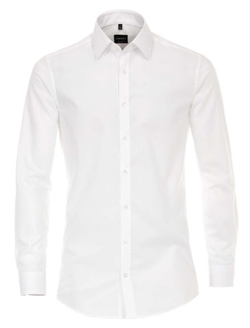 Venti Heren Overhemd Wit Poplin Body Fit ML7