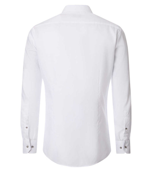 Venti Heren Overhemd Wit met Contrast Oxford Modern Fit ML7