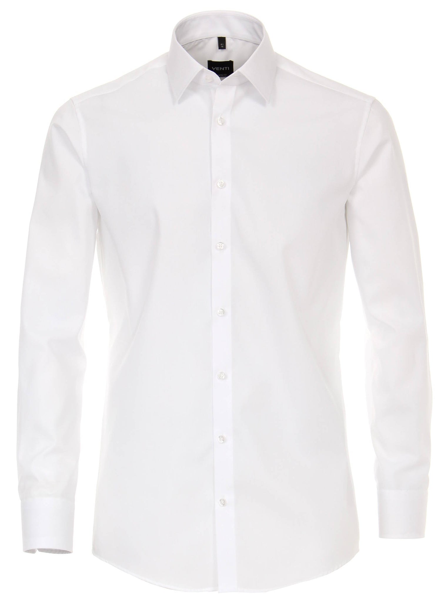 Venti Heren Overhemd Wit Modern Fit Poplin