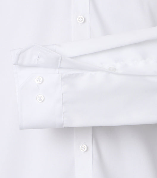 Venti Heren Overhemd Wit Twill Body Fit ML7 Mouw