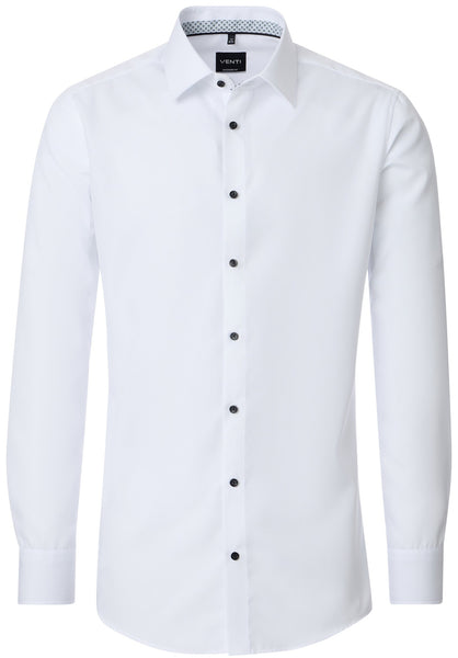 Venti Heren Overhemd Wit met Zwart Contrast Modern Fit ML7
