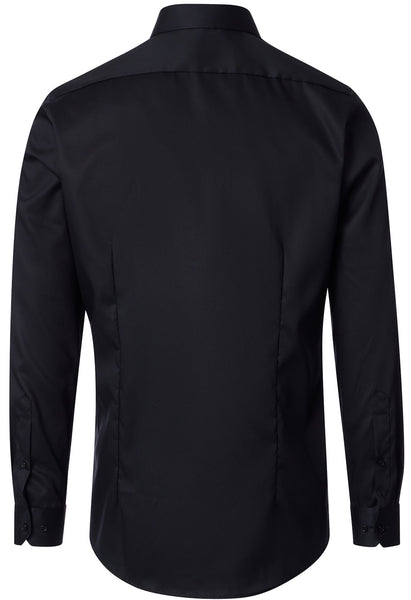 Venti Heren Overhemd Zwart Twill Body Fit ML7 Achterkant