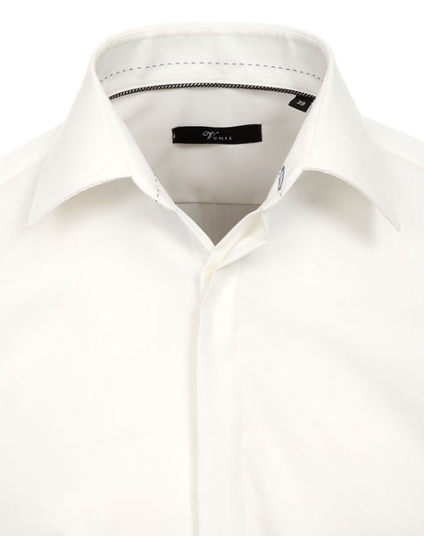 Venti Heren Smokingoverhemd Ecru Poplin Modern Fit ML7 Boord