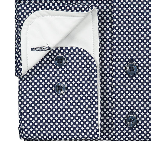 Sleeve7 Heren Overhemd Navy Stip Poplin