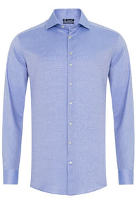 Sleeve7 Heren Overhemd Lichtblauw Widespread Royal Oxford Modern Fit