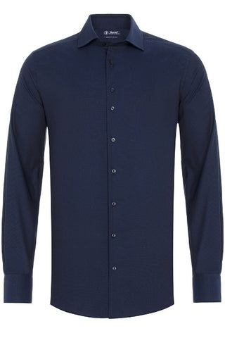 Sleeve7 Heren Overhemd Navy Widespread Royal Oxford Modern Fit