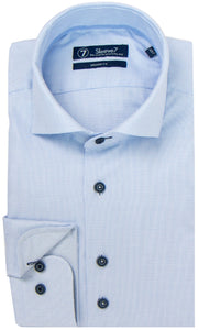 Sleeve7 Heren Overhemd Subtiel Lichtblauw Wit Twill