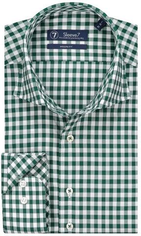 Sleeve7 Heren Overhemd Groen Ruit Poplin
