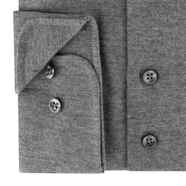 Sleeve7 Heren Overhemd Grijs Flanel ML7 Widespread Modern Fit