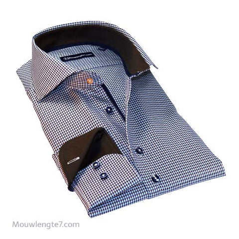 Sleeve7 Overhemd Bruin/Blauw Luxe