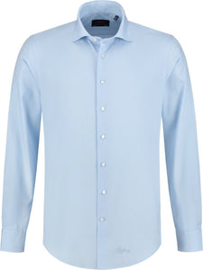 Liefling Heren Overhemd Lichtblauw Poplin Cutaway Tailored Fit