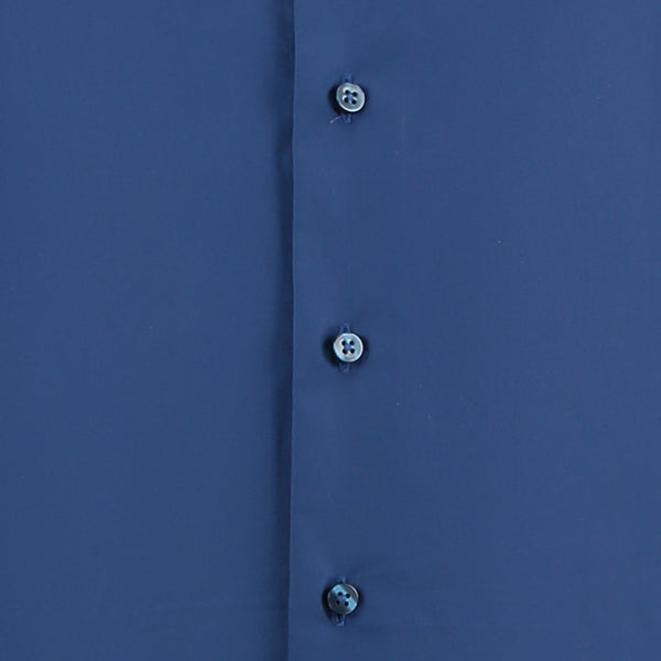 Liefling Heren Overhemd Navy Blauw Poplin Cutaway Tailored Fit