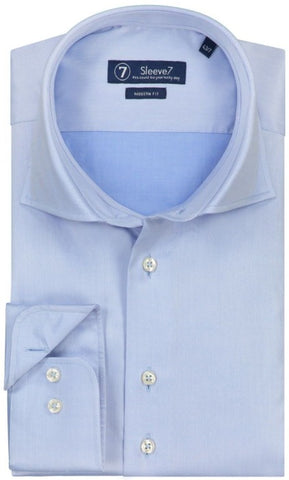 Sleeve7 Heren Overhemd Lichtblauw Effen