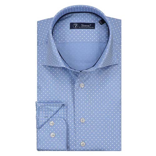 Sleeve7 Overhemd Lichtblauw Witte Stip