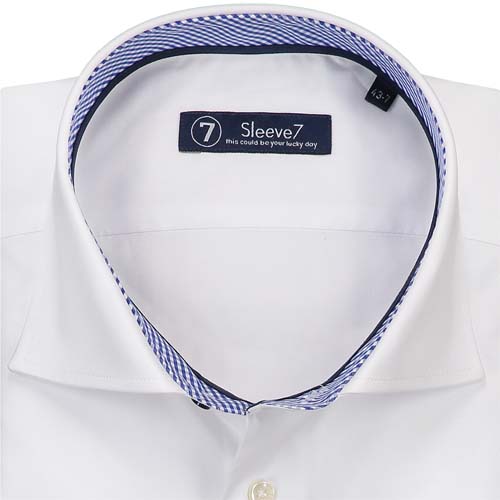 Sleeve7 Overhemd Wit Contrast Slim Fit