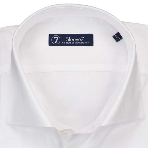Sleeve7 Heren Overhemd Birdseye Wit